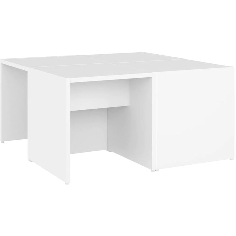 

vidaXL Mesas de centro 4 pzas aglomerado 33x33x33 cm blanco - Blanco