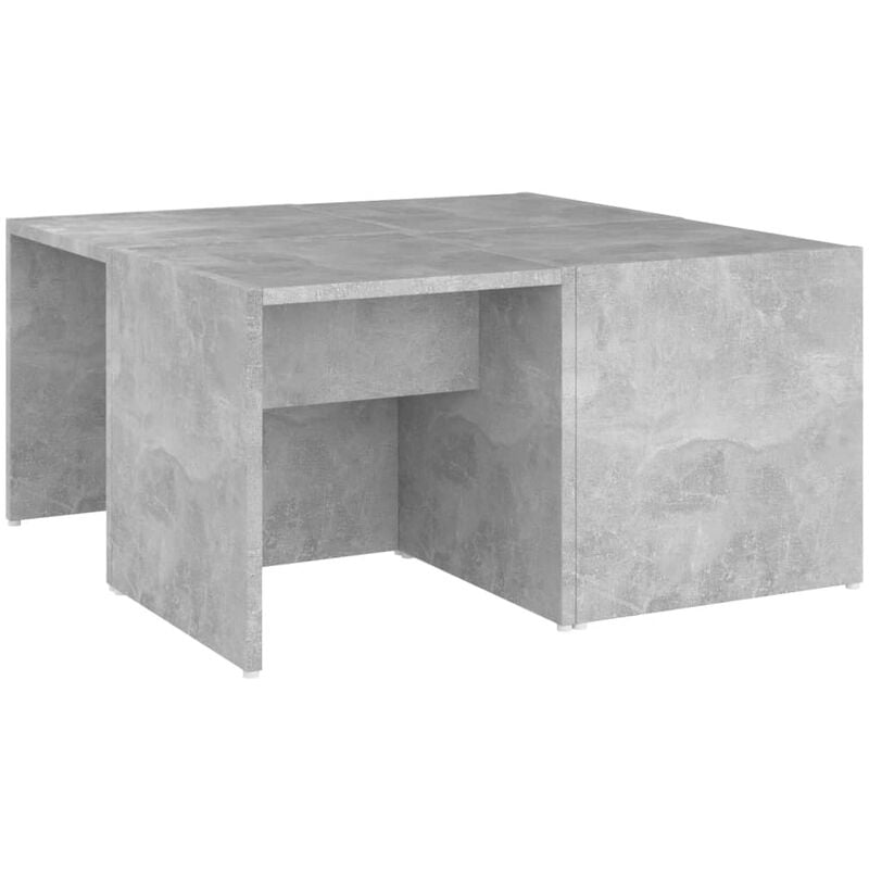 

vidaXL Mesas de centro 4 pzas aglomerado 33x33x33 cm gris hormigón - Gris