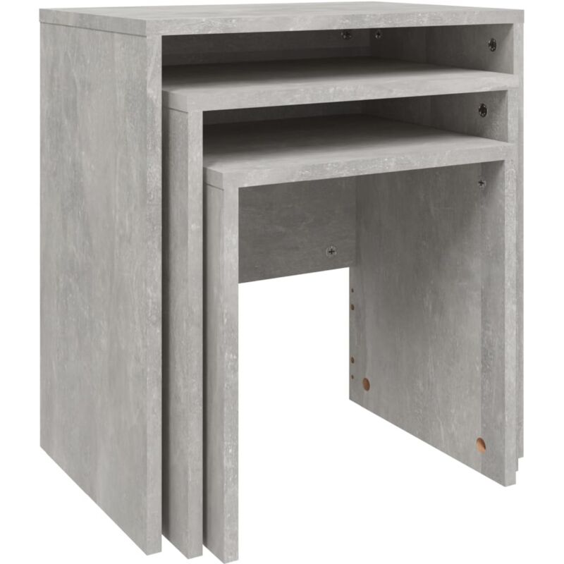 

vidaXL Mesas de centro apilables 3 piezas aglomerado gris hormigón - Gris