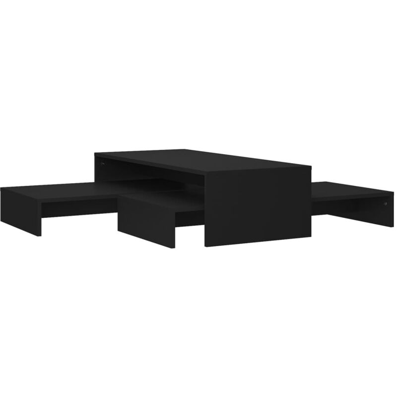 

vidaXL Mesas centro apilables aglomerado 100x100x26,5 cm 3 pzas negro - Negro