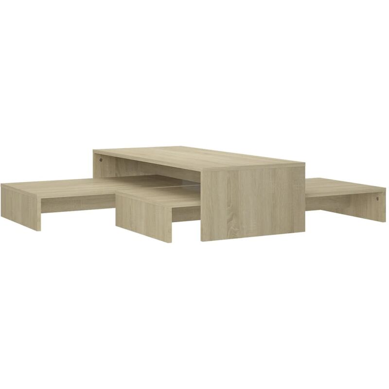 

vidaXL Mesas centro apilables aglomerado 100x100x26,5 cm roble Sonoma - Marrón