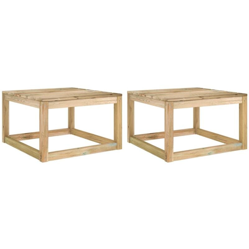 

vidaXL Mesas de palets de jardín 2 uds pino impregnado 60x60x36,5 cm - Verde