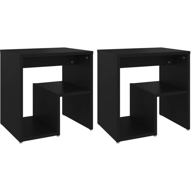 

vidaXL Mesitas de noche aglomerado 40x30x40 cm 2 uds negro - Negro
