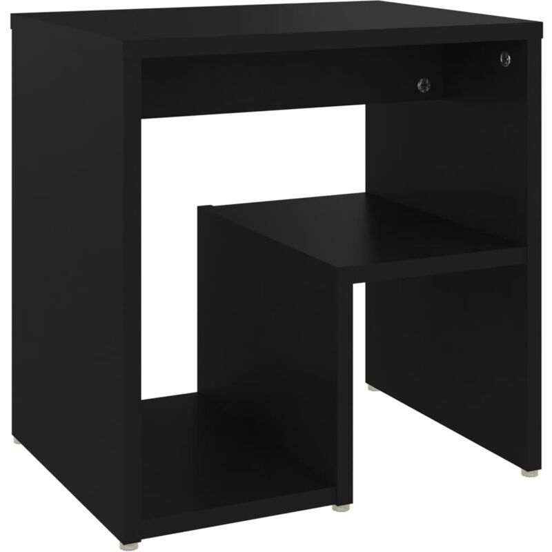 

vidaXL Mesita de noche aglomerado 40x30x40 cm negro - Negro