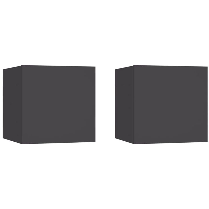 

Vidaxl - Mesitas de noche aglomerado 30,5x30x30 cm 2 uds gris - Gris