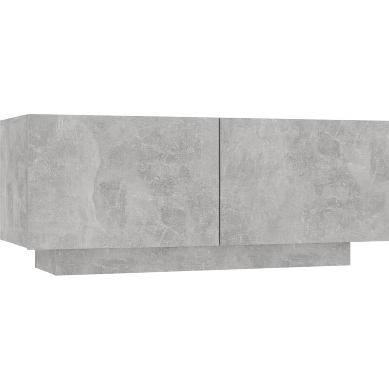 

vidaXL Mesita de noche aglomerado 100x35x40 cm gris hormigón - Gris