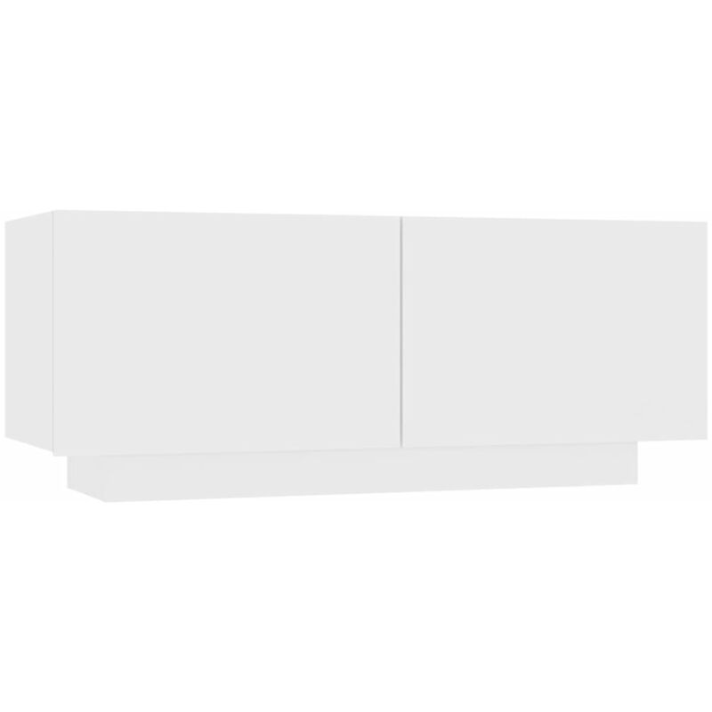 

vidaXL Mesita de noche aglomerado 100x35x40 cm blanco - Blanco