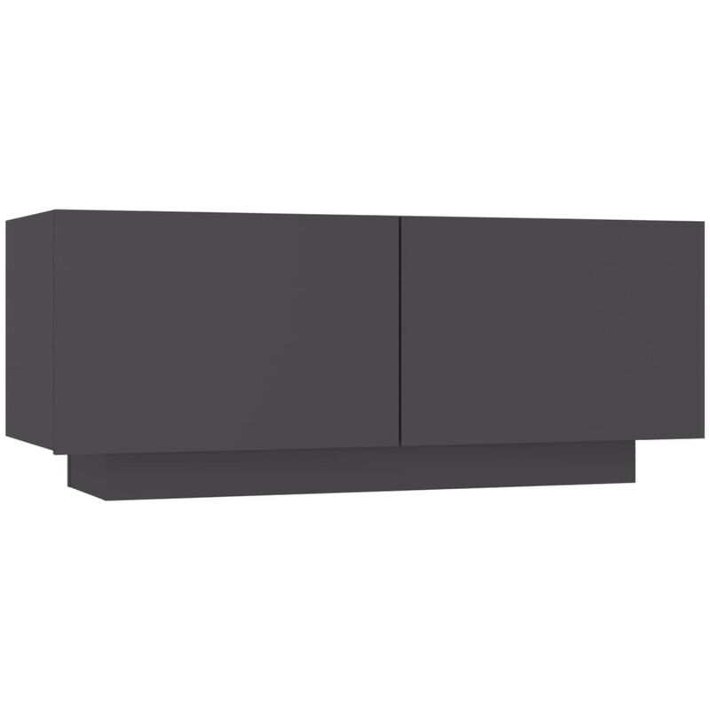 

vidaXL Mesita de noche aglomerado 100x35x40 cm gris - Gris