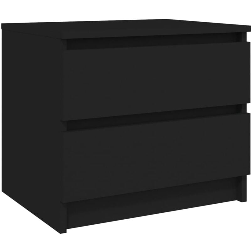 

vidaXL Mesita de noche 50x39x43,5 cm negro aglomerado - Negro