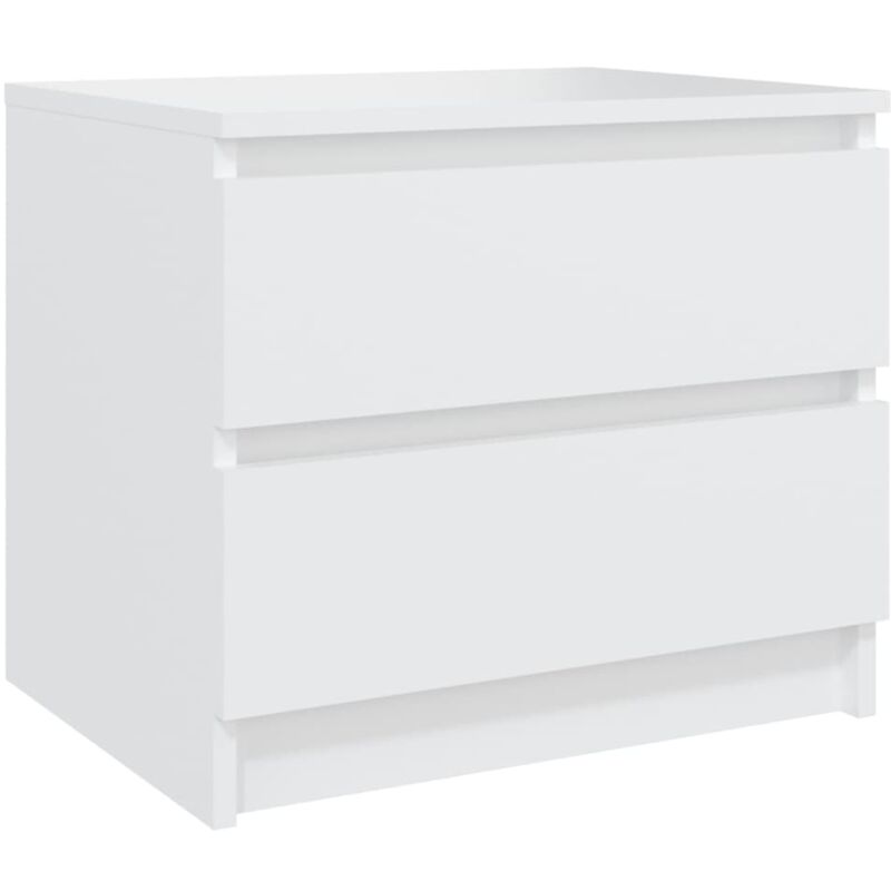 

vidaXL Mesita de noche 50x39x43,5 cm blanco aglomerado - Blanco