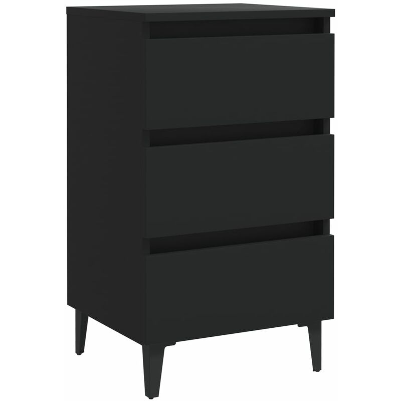 

Vidaxl - Mesita de noche patas metal 40x35x69 cm negro - Negro