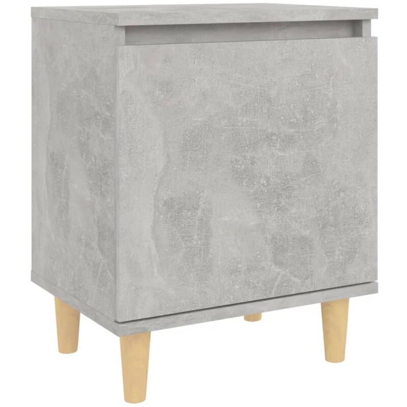 

vidaXL Mesita de noche con patas 40x30x50 cmmadera maciza gris hormigón - Gris