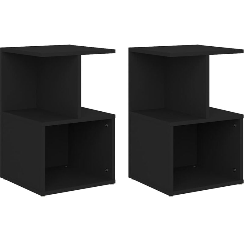 

vidaXL Mesitas de noche de aglomerado 35x35x55 cm 2 uds - Negro