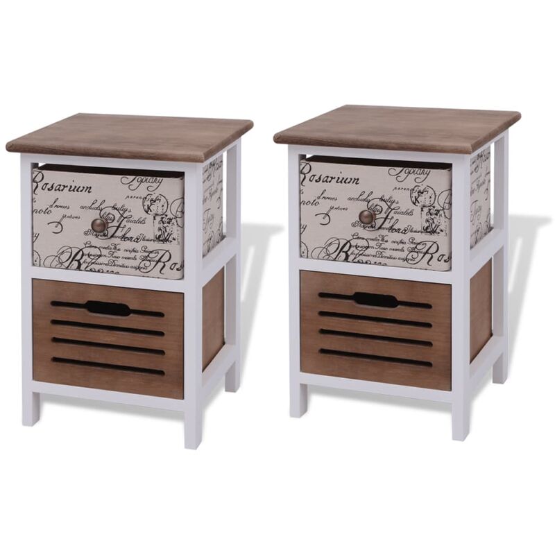 

vidaXL Mesita de Noche de Madera 2 Unidades - Multicolor