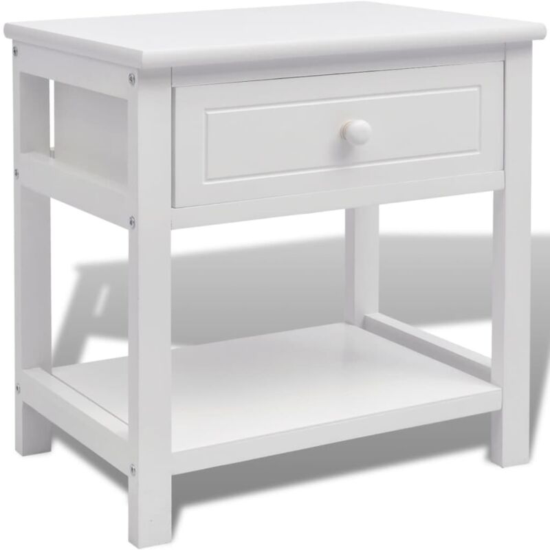 

vidaXL Mesita de Noche de Madera Blanca - Blanco