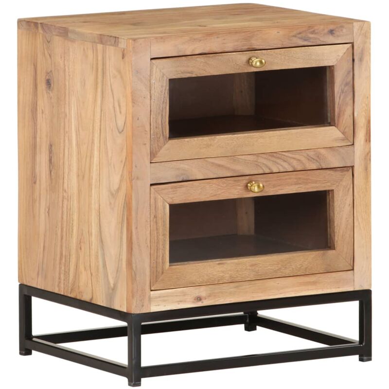 

vidaXL Mesita de noche de madera maciza de acacia 40x30x50 cm - Marrón
