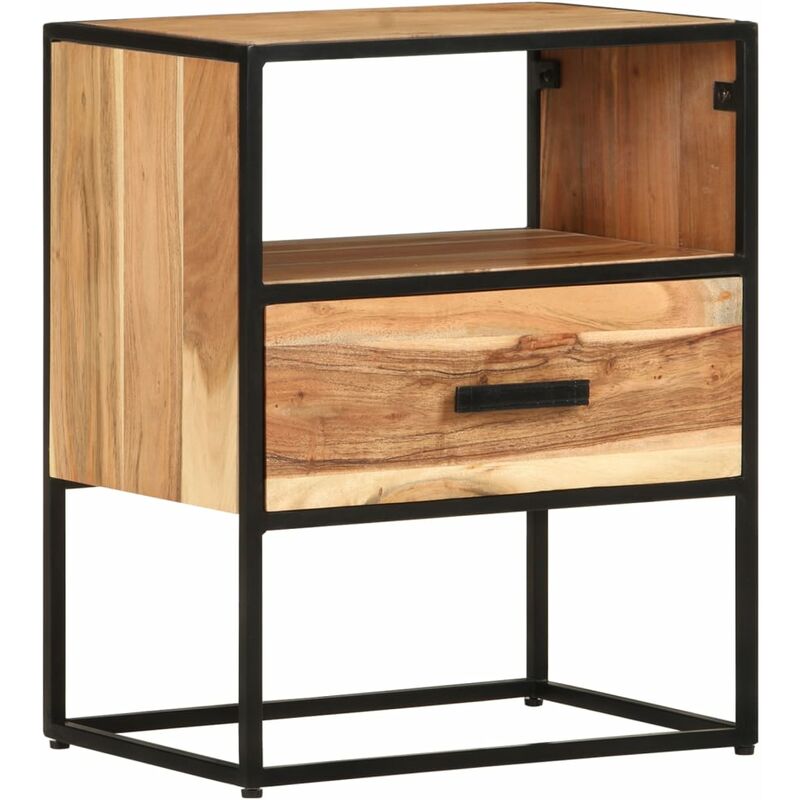 

Vidaxl - Mesita de noche de madera maciza de acacia 40x30x50 cm - Marrón
