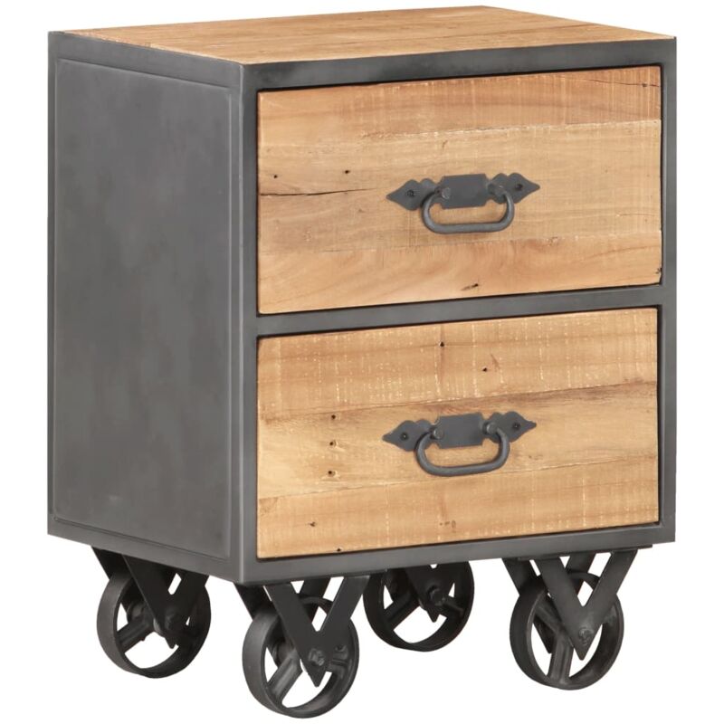 

vidaXL Mesita de noche de madera maciza reciclada 40x30x51 cm - Marrón