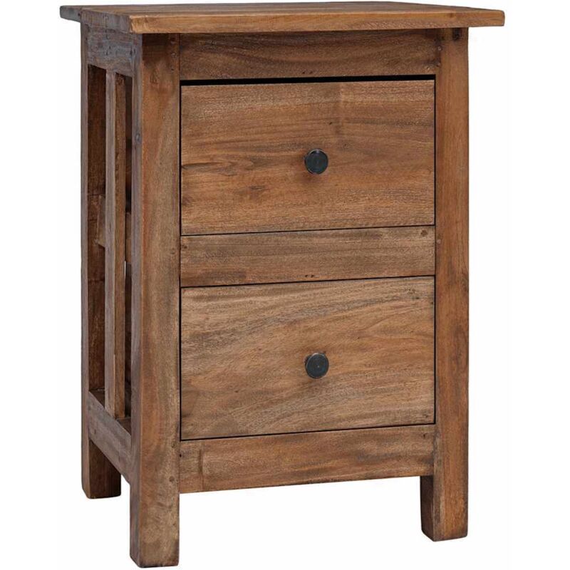 

vidaXL Mesita de noche de madera maciza reciclada 40x30x51 cm - Marrón