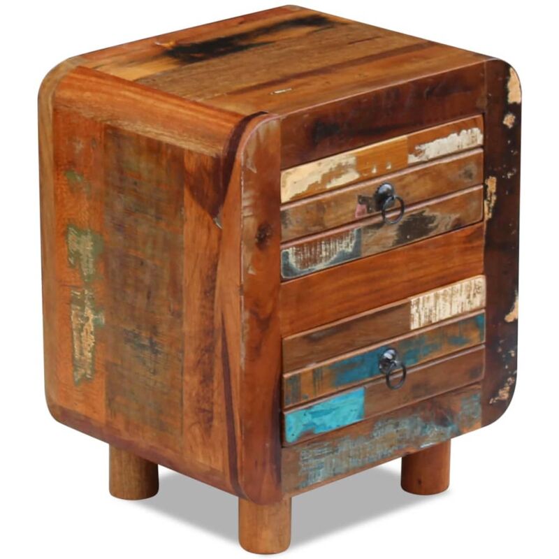 

Mesita de noche de madera maciza reciclada 43x33x51 cm - Marrón - Vidaxl