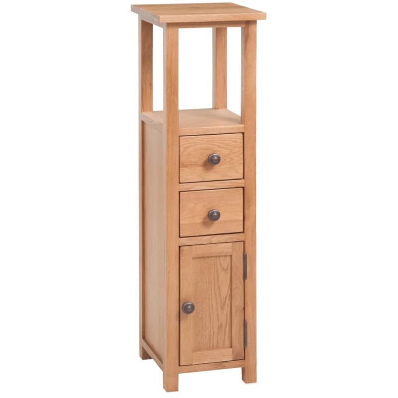 

Mueble de esquina de madera de roble maciza 26x26x94 cm - Marrón - Vidaxl