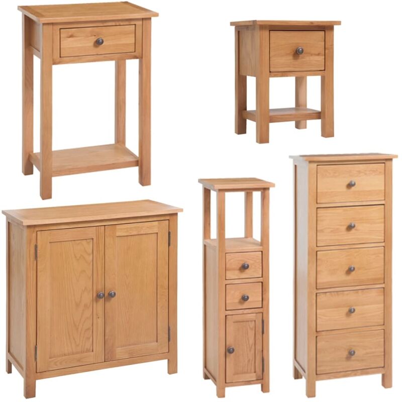 

Vidaxl - Conjunto de muebles de salón 5 piezas roble macizo - Marrón