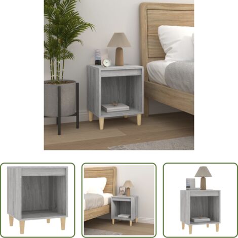 vidaXL Mesita de noche decorativa -  Mesita de noche gris Sonoma 40x35x50 cm