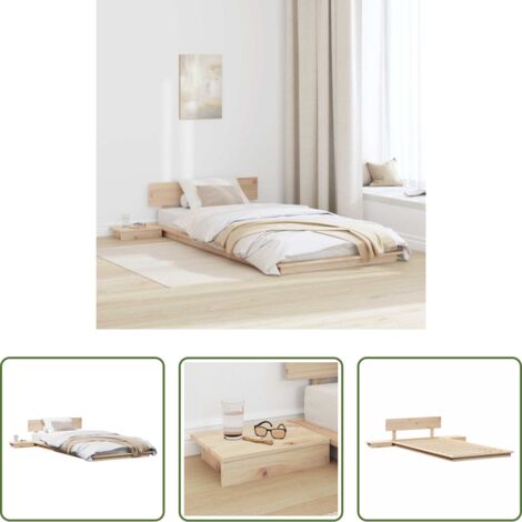 vidaXL Mesita de noche -  Estructura de cama Marrón 75 x 190 cm Madera
