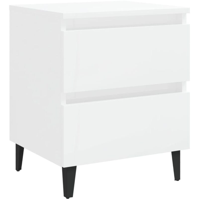 

Vidaxl - Mesita de noche aglomerado 40x35x50 cm blanco brillante - Blanco