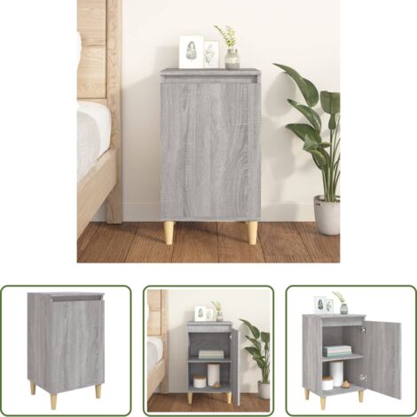 vidaXL Mesita de noche gris -  Mesita de noche madera contrachapada gris Sonoma 40x35x70 cm