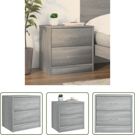 vidaXL Mesita de noche madera contrachapada -  Mesita de noche madera de ingeniería gris Sonoma 40x30x40 cm