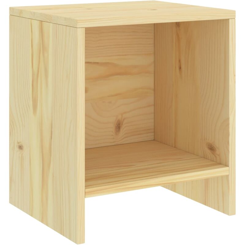 

vidaXL Mesita de noche madera maciza de 35x30x40 cm mango color madera clara - Marrón