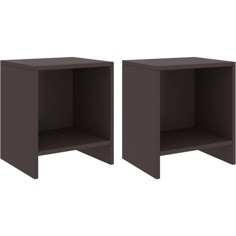 

vidaXL Mesita de noche madera maciza de 35x30x40 cm 2 uds marrón oscuro - Marrón