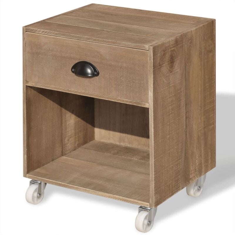 

vidaXL Madera Maciza Mesita de Noche Marrón - Marrón