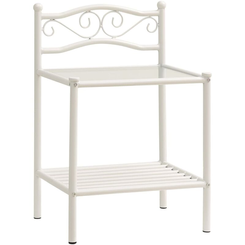 

Mesitas de noche metal y vidrio blanco transparente 43x33x65 cm - Blanco - Vidaxl