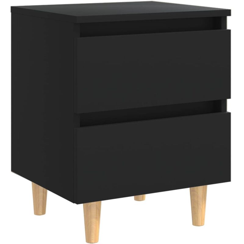 

Mesita de noche con patas madera pino 40x35x50 cm negro - Negro - Vidaxl