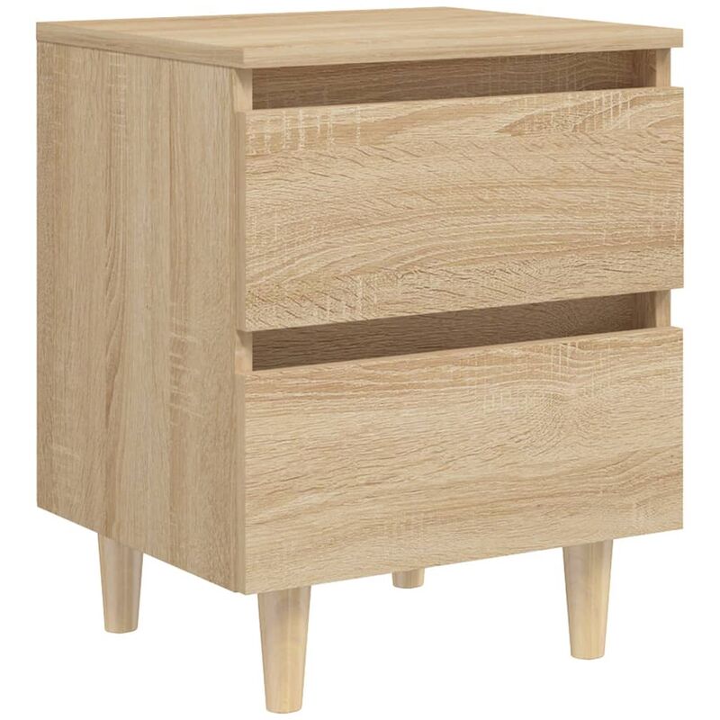 

vidaXL Mesita de noche con patas madera pino 40x35x50 cm Sonoma roble - Marrón