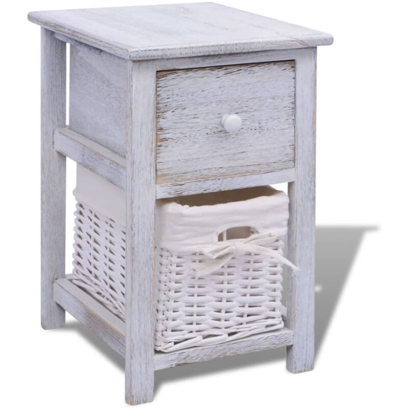

vidaXL Mesita de Noche de Madera Blanca - Blanco