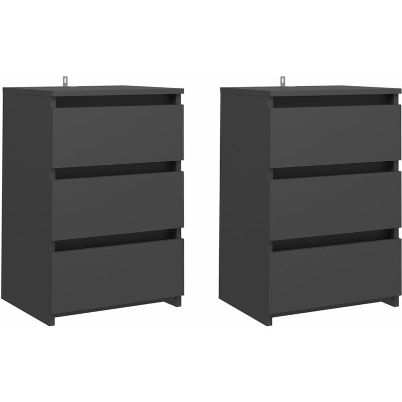 

Mesitas de noche aglomerado 40x35x62,5 cm 2 uds gris - Gris - Vidaxl
