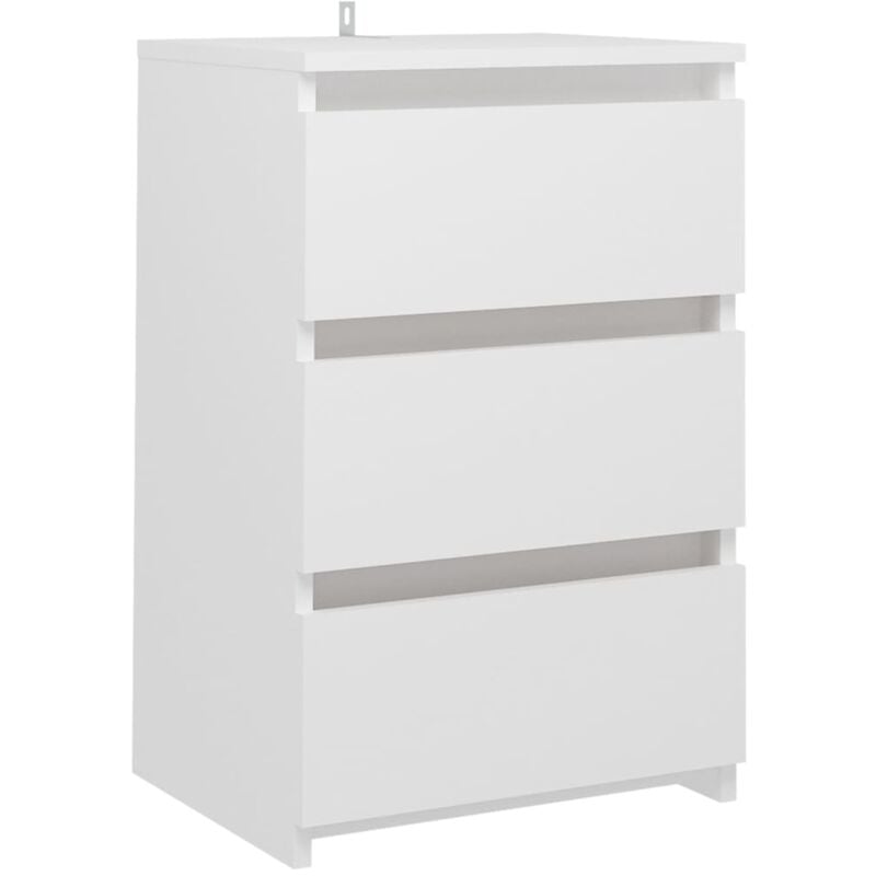 

vidaXL Mesita de noche aglomerado 40x35x62,5 cm blanco - Blanco