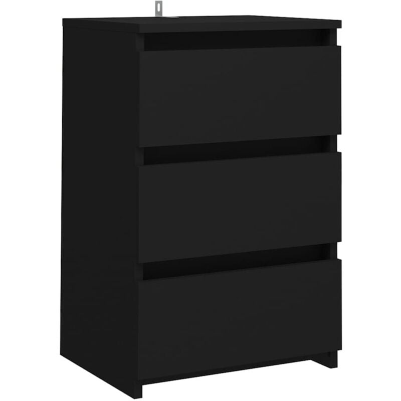 

vidaXL Mesita de noche aglomerado 40x35x62,5 cm negro - Negro