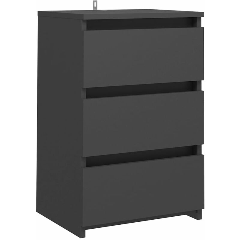 

vidaXL Mesita de noche aglomerado 40x35x62,5 cm gris - Gris