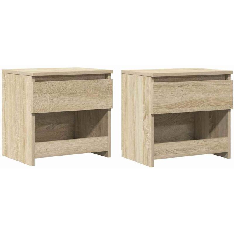 

vidaXL Mesitas de noche de aglomerado 40x30x39 cm 2 uds color roble Sonoma - Marrón