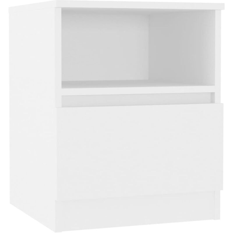 

vidaXL Mesita de noche aglomerado 40x40x50 cm blanco - Blanco