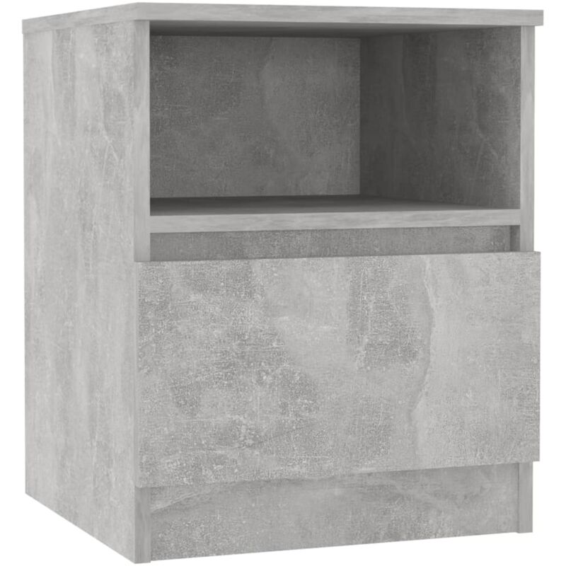 

vidaXL Mesita de noche aglomerado 40x40x50 cm gris hormigón - Gris