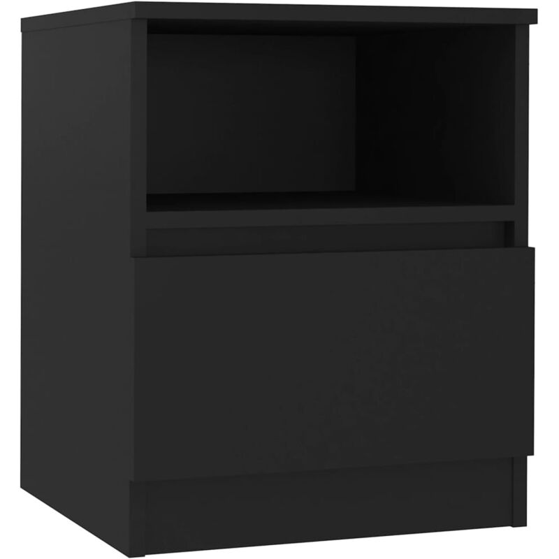 

vidaXL Mesita de noche aglomerado 40x40x50 cm negro - Negro