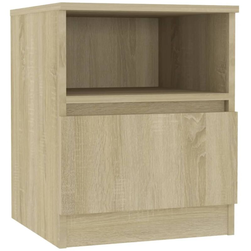 

vidaXL Mesita de noche aglomerado 40x40x50 cm color roble Sonoma - Marrón