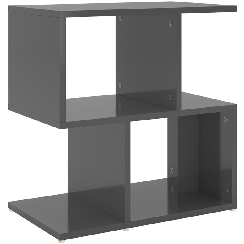 

vidaXL Mesita de noche de aglomerado 50x30x51,5 cm gris brillante - Gris