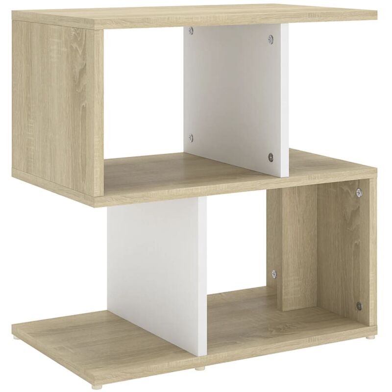 

vidaXL Mesita de noche aglomerado 50x30x51,5 cm blanco roble Sonoma - Blanco