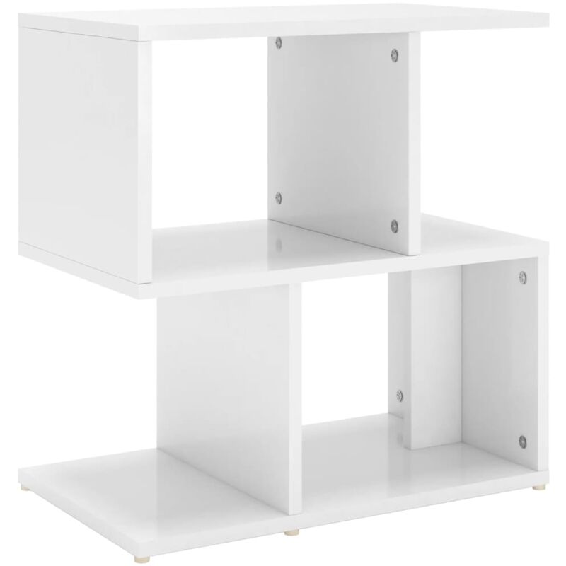 

vidaXL Mesita de noche de aglomerado 50x30x51,5 cm blanco brillante - Blanco